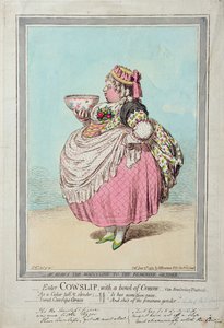 Enter Cowslip, with a bowl of Cream, utgitt av Hannah Humphrey i 1795 (håndfarget etsning)