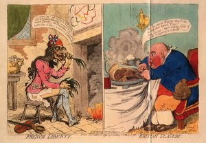 Fransk frihet. Britisk slaveri, 1792 av James Gillray