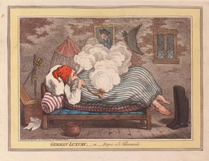 German Luxury eller Repos a LAllemande, pub. 1800 (håndfarget gravering)