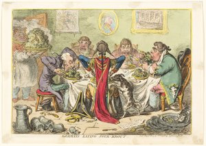 Tyskere som spiser surkål av James Gillray
