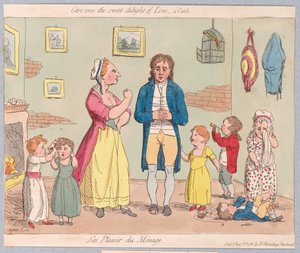 Gi meg Sweet Delight of Love, a Catch, pub. 1781 (håndfarget gravering)