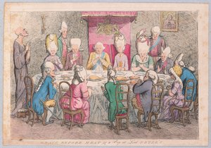 Grace before Meat or a Peep at Lord Peters, pub. 1779 (håndfarget gravering)