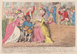 Harry Jenkins, the Masculine & Feminine Bellows Mender, pub. 1788 (håndfarget gravering)
