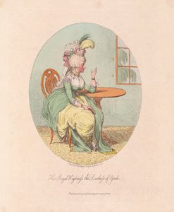 Hennes kongelige høyhet hertuginnen av York, pub. 1792 (håndfarget gravering)