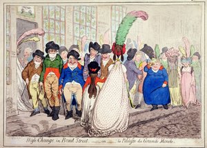 High Change in Bond Street, eller La Politesse du Grande Monde, utgitt av Hannah Humphrey i 1796 (håndfarget etsning)