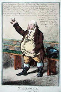 Independence, eller Tyrwhitt Jones, utgitt av Hannah Humphrey i 1799 (håndfarget etsning) av James Gillray