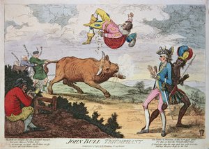 John Bull Triumphant, utgitt av William Humphrey, 4. januar 1780 (farget litografi)