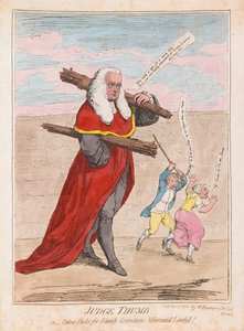 Dommer tommelen, eller Patent Sticks for Family Correction Warranted Lawful, pub. 1782 (håndfarget gravering)