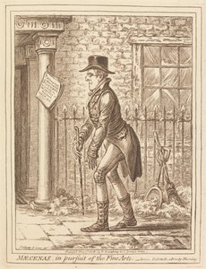 Maecenas, på jakt etter de skjønne kunster av James Gillray