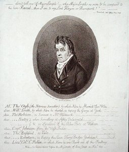 Mr Thomas Ogle, utgitt av Hannah Humphrey i 1801 (radering) av James Gillray
