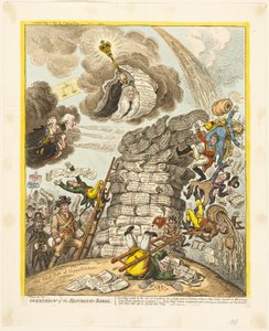 Styrtet av republikaneren-Babel av James Gillray