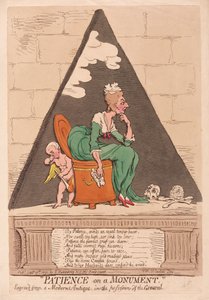 Tålmodighet på et monument, pub. 1791 (håndfarget gravering)
