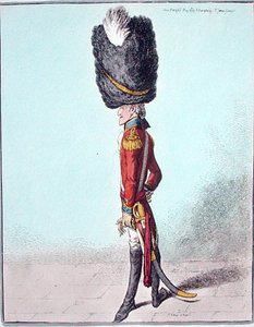 Portrett av en offiser, utgitt av Hannah Humphrey i 1800 (håndfarget etsning) av James Gillray