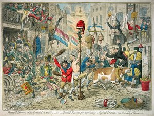 Promis#39;d Horrors of the French Invasion, utgitt av Hannah Humphrey av James Gillray