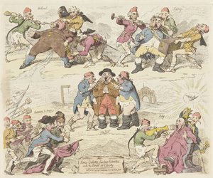 Sans-culottes mater Europa med frihetens brød, 1793 Sans-culottes, mater Europa med Bread of Liberty (tittel på objekt) av James Gillray