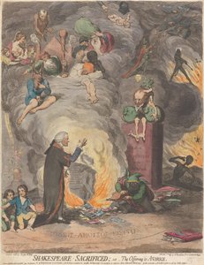 Shakespeare ofret; eller, tilbudet til grådighet av James Gillray