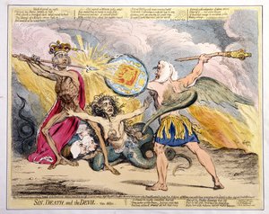 Sin, Death, and the Devil, utgitt av Hannah Humphrey i 1792 (håndfarget etsning)