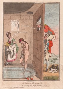 Sir Richard Worse-than-Sly, Exposing his Wifes Bottom - O fye!, pub. 1782 (håndfarget gravering)