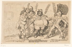 Spotprent på Charles Fox, 1788 Kong Henrik IV. Den siste scenen (tittel på objekt) av James Gillray