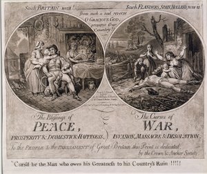 The Blessings of Peace and The Curses of War , utgitt av Hannah Humphrey i 1795