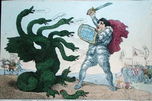The Champion of the People, utgitt av William Humphrey (håndfarget etsning) av James Gillray