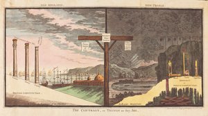 The Contrast or Things as They Are, pub. 1796 (håndfarget gravering)