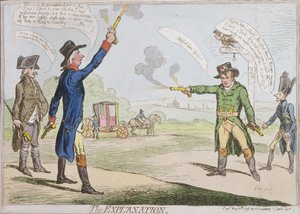 Forklaringen, utgitt av Hannah Humphrey i 1798 (håndfarget etsning)