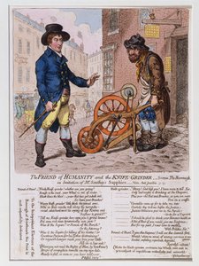The Friend of Humanity and the Knife-Grinder, utgitt av Hannah Humphrey i 1797 (håndfarget etsning)