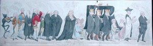 The Funeral Procession of Miss Regency, utgitt av S.W. Fores i 1789 (håndfarget etsning) av James Gillray