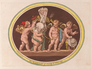 The Marriage of Cupid & Psyche, pub. 1797 (håndfarget gravering)