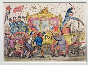 The Republican Attack , utgitt av Hannah Humphrey i 1795 (håndfarget etsning)