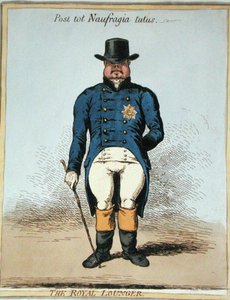 The Royal Lounger (håndfarget etsning) av James Gillray