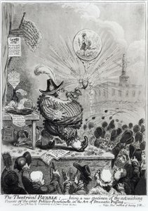 Theatrical Bubble... utgitt av Hannah Humphrey (fl.1778-1822) 1805 (etching und aquatint)