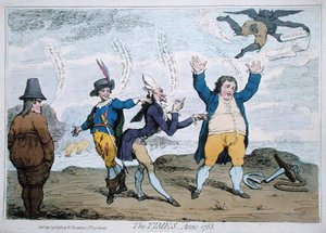 The Times, Anno 1783, utgitt av William Humphrey (håndfarget etsning) av James Gillray