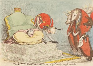 Yorks ærbødighet - eller - byens lojalitet rikelig belønnet av James Gillray