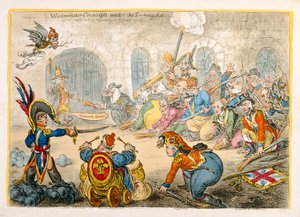 Westminster Conscripts under Training Act, utgitt av Hannah Humphrey i 1806 (håndfarget etsning)