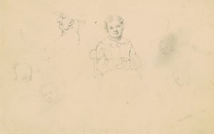 Studies of Figures, ca. 1836-43 (grafitt på vevd papir) av James Goodwin Clonney