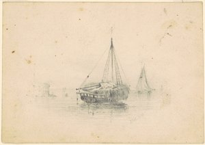 Båter ved Anker av James Goodwyn Clonney