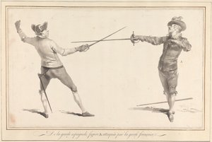 Av den spanske garde, figur A angrepet av den franske garde