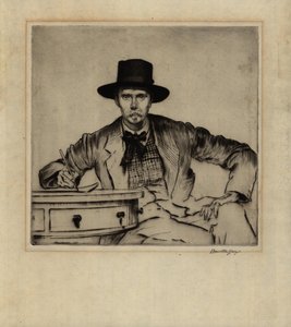 Portrett av gravøren J. Hamilton Hay, 1915 (tørrpunktradering)