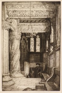 Prentice Pillar, Rosslyn Chapel (etsing) av James Hamilton Mackenzie