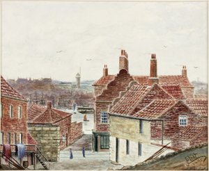 Salmons Lane fra Ballast Railway (akvarell og kroppsfarge på papir) av James Henry Cleet