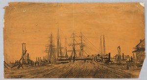 Verft og brygge av James Henry Moser
