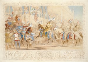 The Presentation of the Knight (blyant, wc og kroppsfarge på papir)