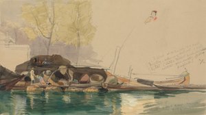 Lektere på en kanal i Rotterdam av James Holland
