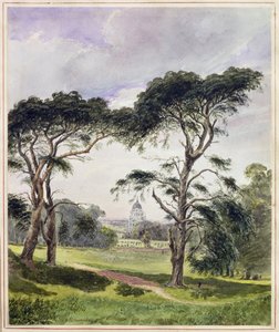 Greenwich Hospital fra Greenwich (akvarell på papir) av James Holland