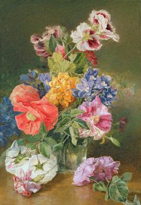Roser, Valmue og Pelargonia av James Holland