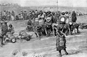 Gideon velger de tre hundre av Tissot - Bibelen