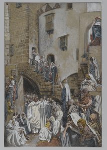 A Woman Cries Out in the Crowd, illustrasjon fra The Life of Our Lord Jesus Christ, 1886-94 (wc over grafitt på papir) av James Jacques Joseph Tissot
