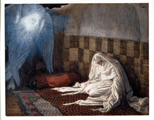 Annunciation, illustrasjon for The Life of Christ, ca. 1886-96 (gouache på papp) av James Jacques Joseph Tissot